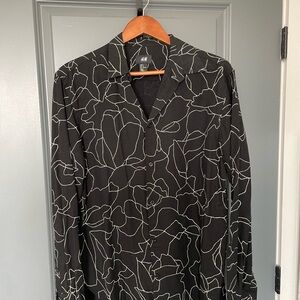 H&M Black and White Patterned Shirt